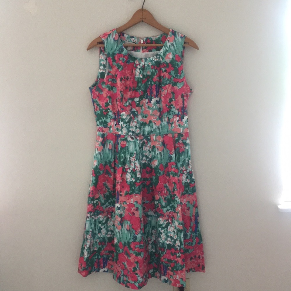 Talbots 8 Petites Watercolor Floral Dress